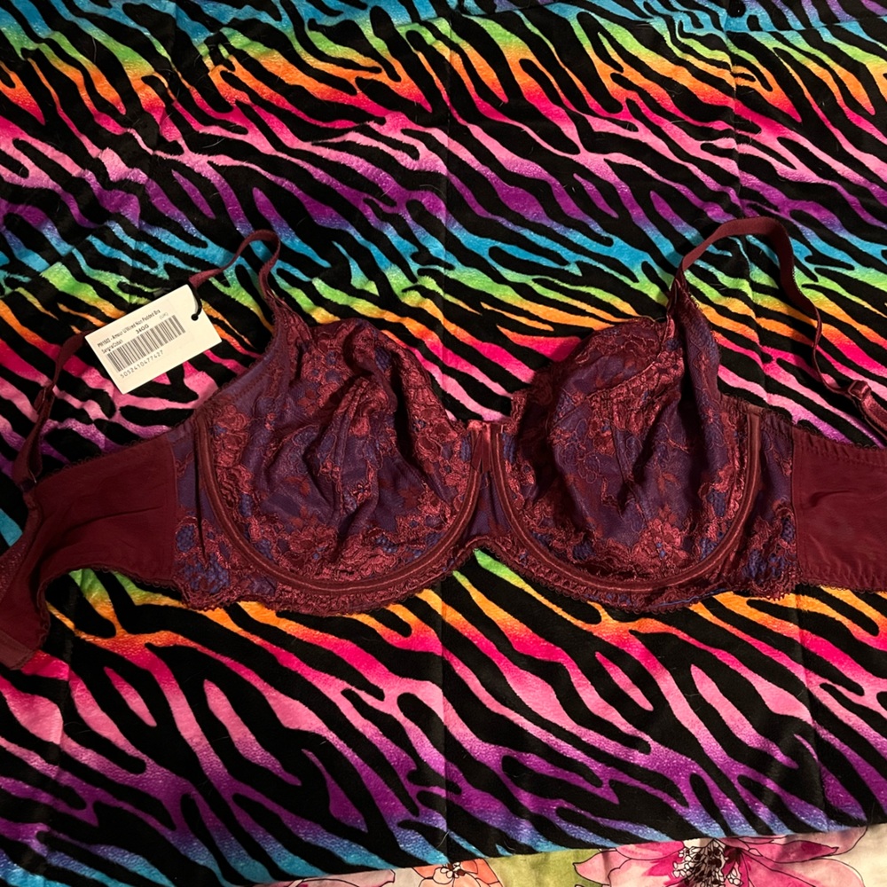 NWT 34GG Pour Moi Amour Underwired Bra - Sangria/Cobalt